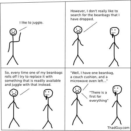 juggling available objects