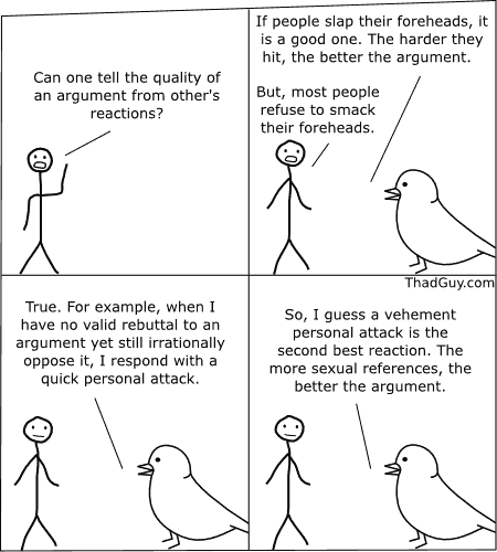 Can one tell the quality of an argument from other's reactions